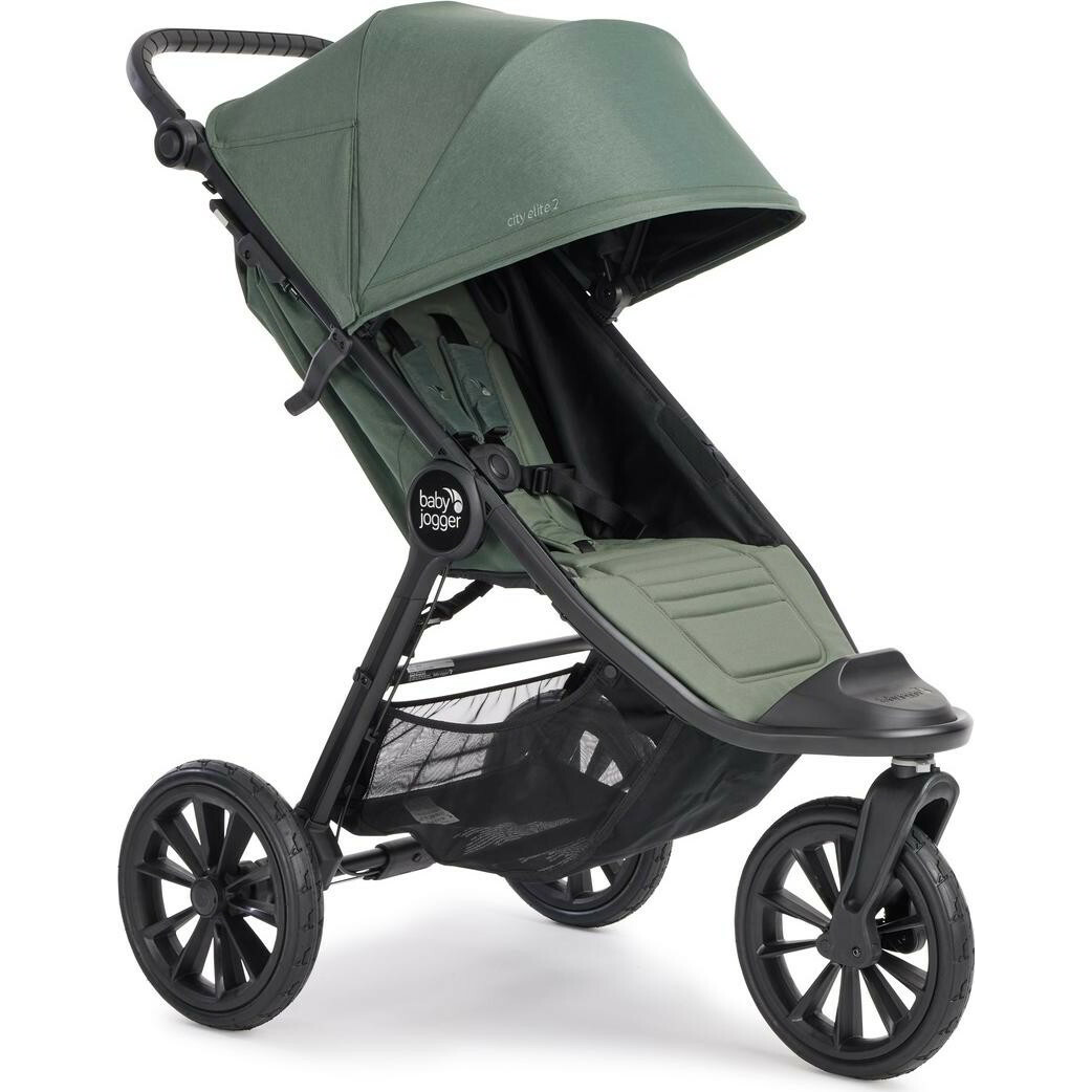 Carucior Baby Jogger City Elite 2, Briar Green, 22 kg, sistem de pliere rapida, roti mari (493437)