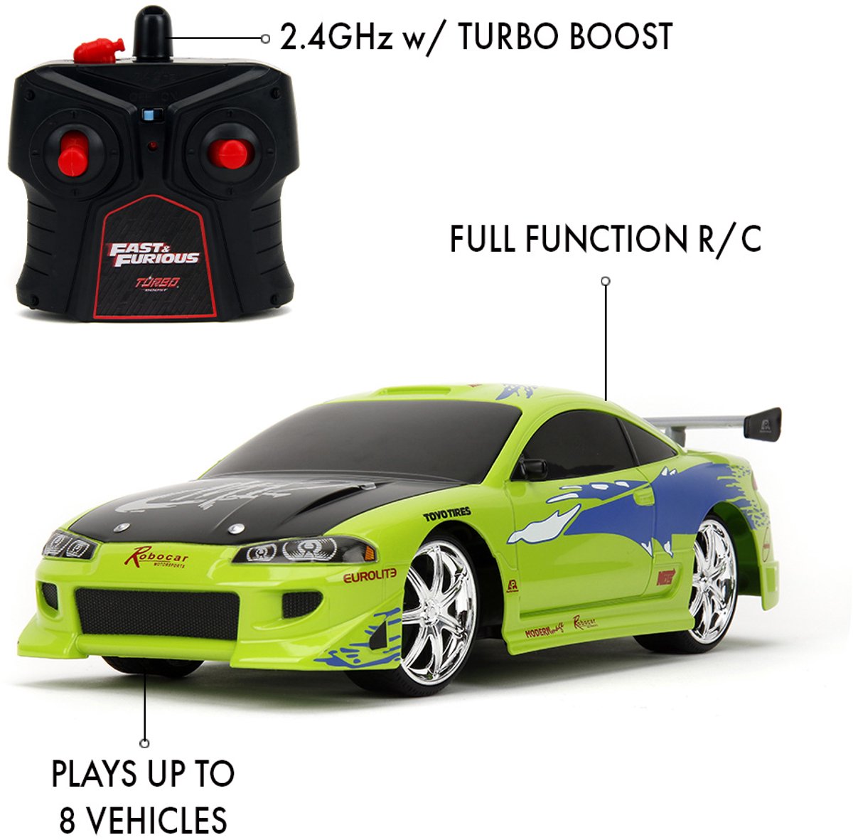 Jada - Fast & Furious RC 1995 Mitsubishi Eclipse 1:16 Car