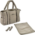 Béaba paris puffy changing bag - trendy padded changing bag - changing bag with changing mat cooling compartment - 10 compartments - stroller - trolley attachment - gazelle - unisex baby bag - baby bag 25l - green