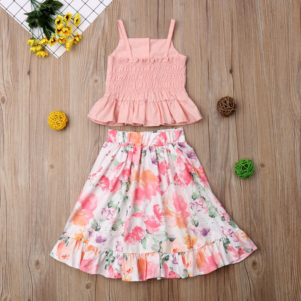 2 6T Baby Girls Floral Clothes Set Summer Toddler