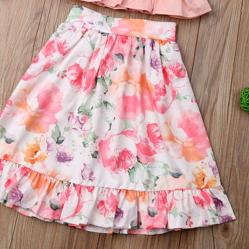 2 6T Baby Girls Floral Clothes Set Summer Toddler