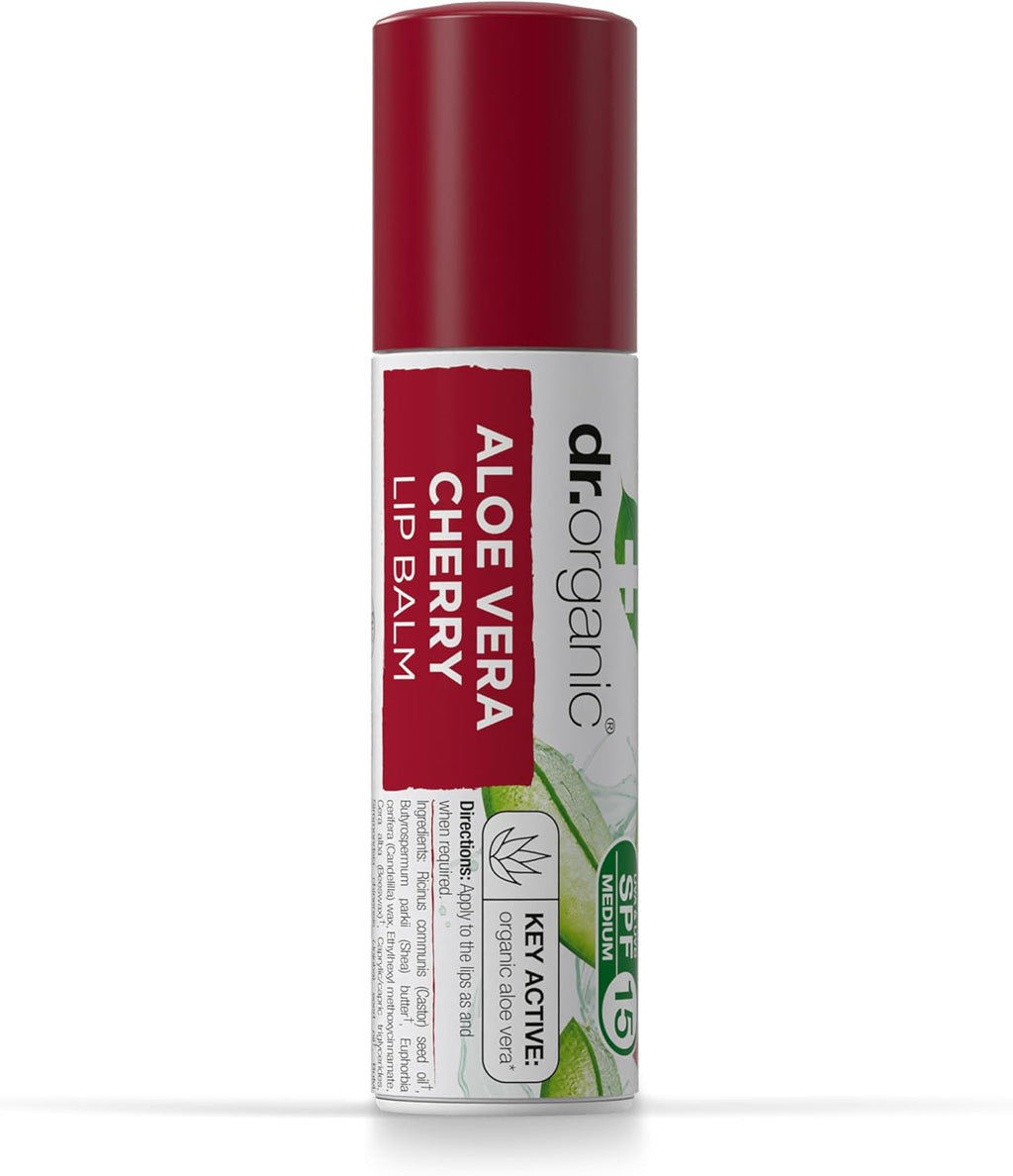 Dr Organic Plus Aloe Vera Cherry Lip Balm 5.7ml