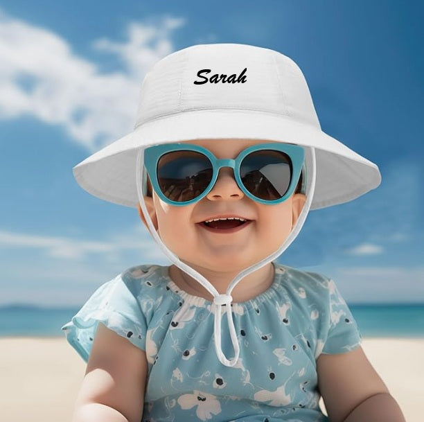 Custom Name Sun‑Hat for Babies — Available in Multicolour & Stripes