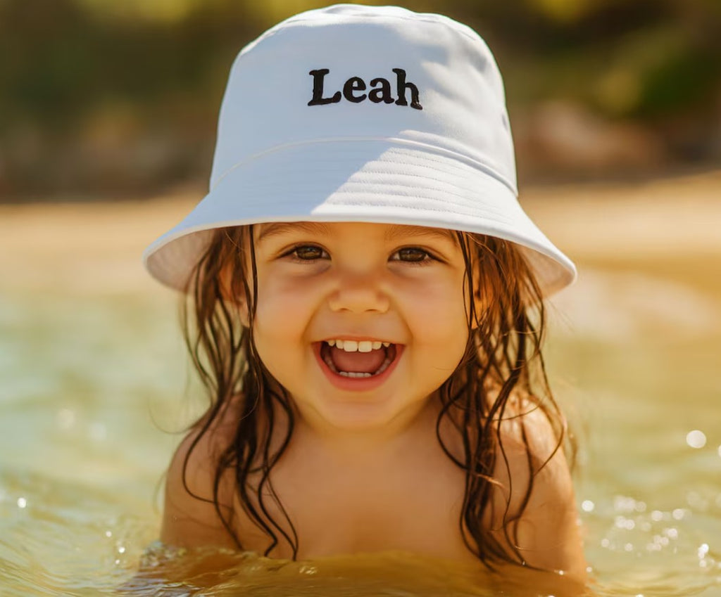 Personalised Baby Bucket Hat, Embroidered Toddler Sun Hat, Custom Infant Summer Beach Hat with Name, Baby Shower Gift, Sun Protection Hats