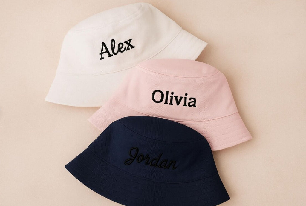Personalised Baby Bucket Hat, Embroidered Toddler Sun Hat, Custom Infant Summer Beach Hat with Name, Baby Shower Gift, Sun Protection Hats