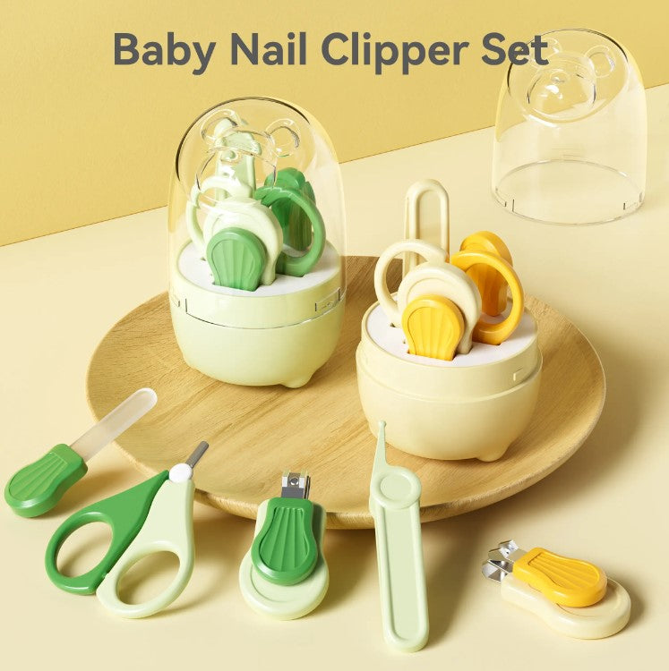 Baby Nail Clippers, 4-in-1 Safe Baby Nail Kit with Cute Case, Nail Clipper, Scissors, Tweezers, Nail File Set for New born, Infant, Toddler and Kids