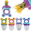 Baby Fresh Fruit Food Feeder Pacifier (4 Pack) |Training Massaging Toy Teether Food Grade Soft Safe BPA-Free Silicone Pouches| Babies Toddlers Infants Kids
