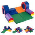 10-Piece Foam Climbing Blocks Soft PU Leather Play Gym Lightweight Baby Climber Structures-Multicol