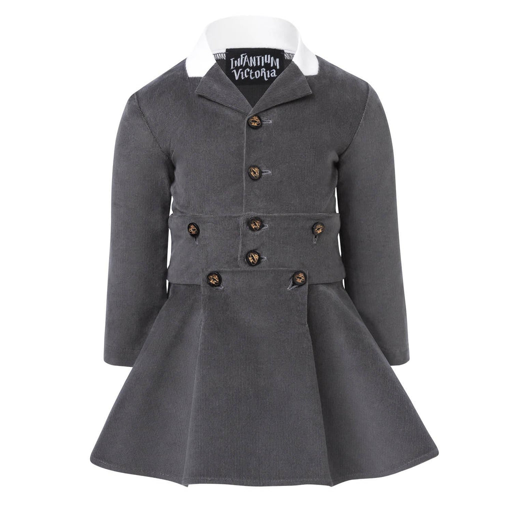 Grey Corduroy Baby Dress