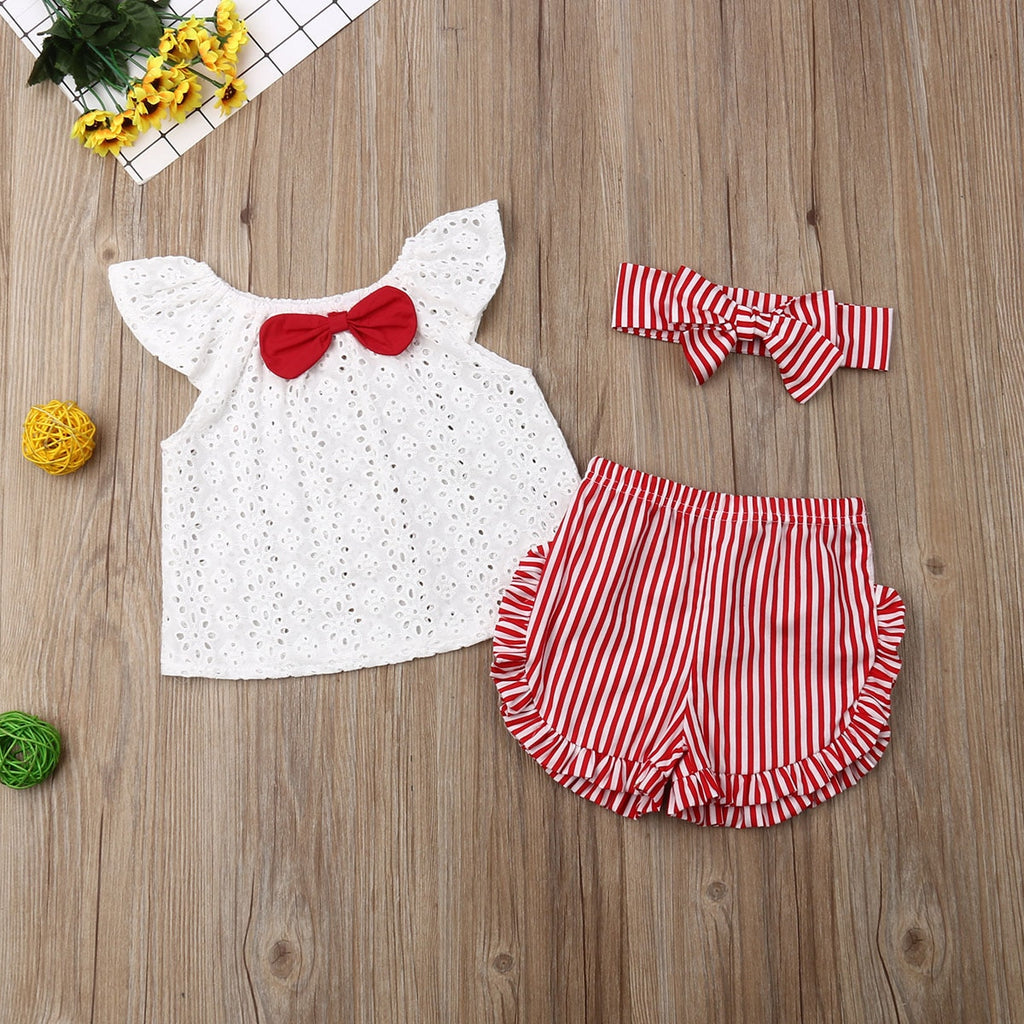 Newborn Baby Girl Summer Cute Clothes Sets White