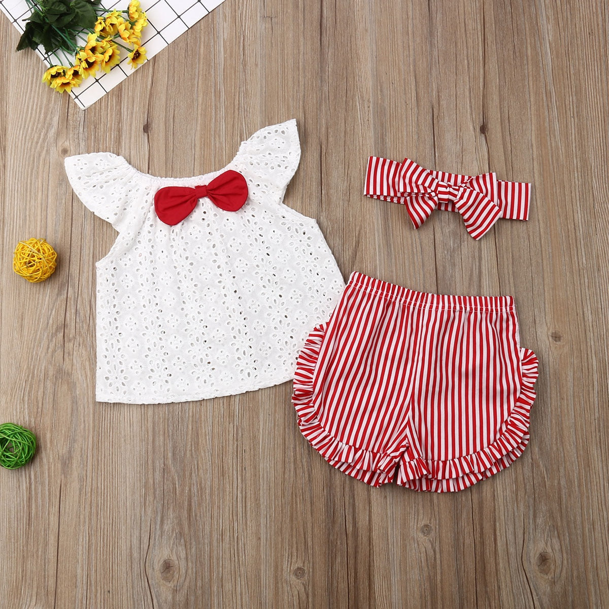 Newborn Baby Girl Summer Cute Clothes Sets White
