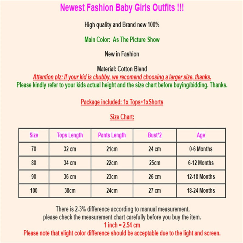Newborn Baby Girls Clothes Sets Summer Princess