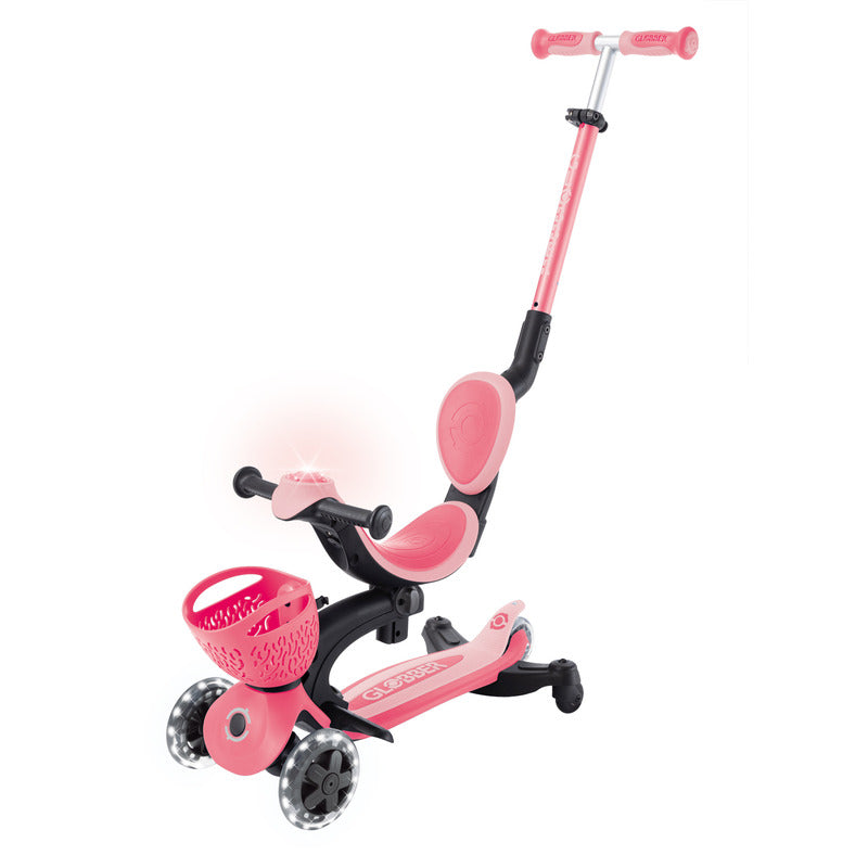 NNEDSZ Globber Go Up Baby Lights 360 - Pastel Pink/ Deep Pastel Pink