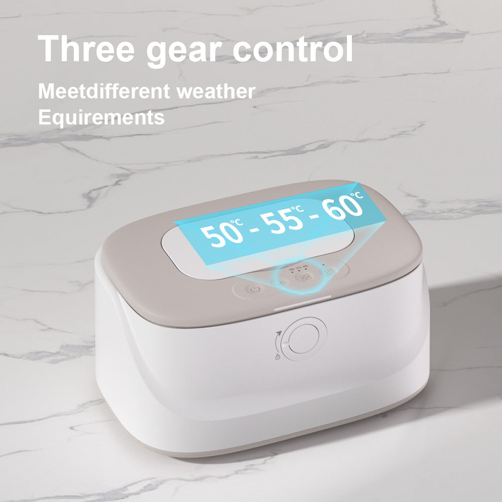 NNEDSZ White USB-Powered Baby Wet Wipes Warmer - Portable and Adjustable Heating