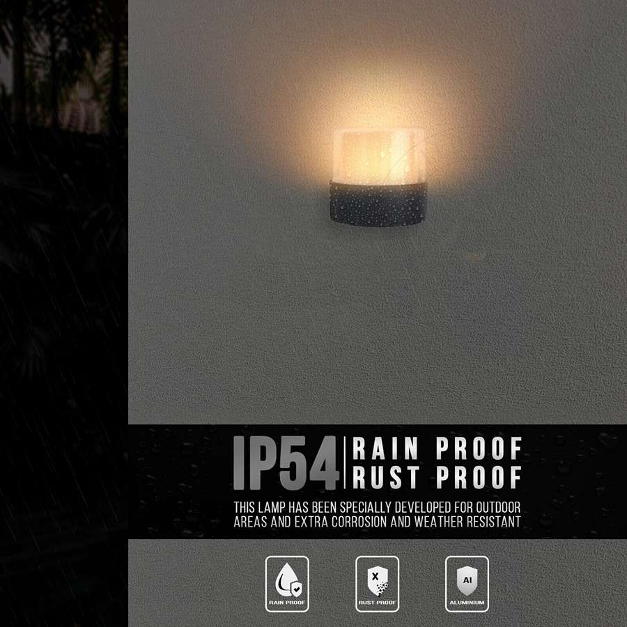 Modern 7W LED Wall Light Die-cast Aluminium Indoor Outdoor IP Rated~ 4496