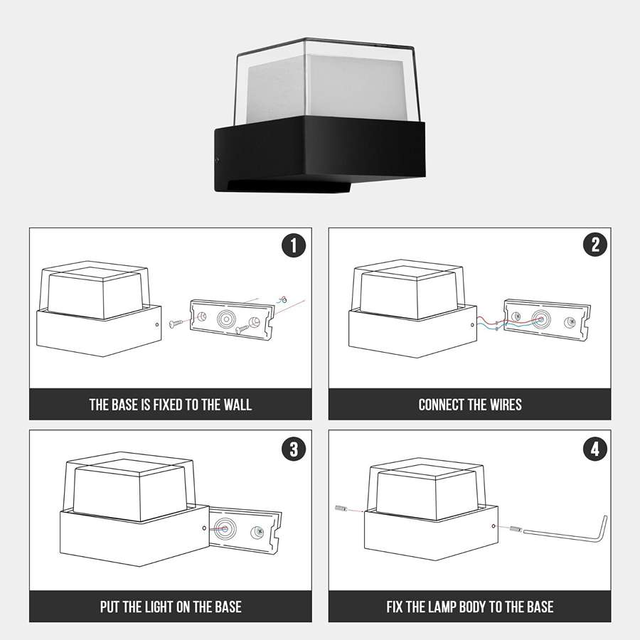 Modern 7W LED Wall Light Die-cast Aluminium Indoor Outdoor IP Rated~ 4496