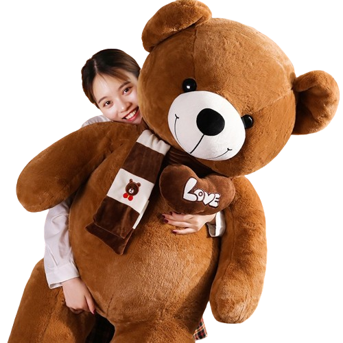 NNEOBA High Quality 100CM Teddy Bear With Scarf Stuffed Animals Bear Plush Toys Teddy Bear Doll Lovers Birthday Baby Gift