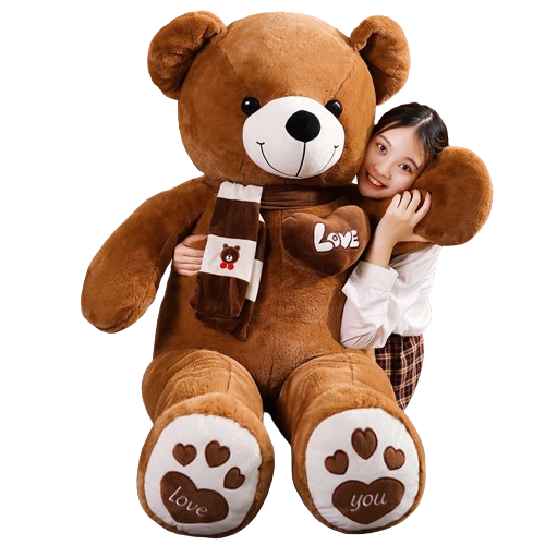 NNEOBA High Quality 100CM Teddy Bear With Scarf Stuffed Animals Bear Plush Toys Teddy Bear Doll Lovers Birthday Baby Gift