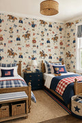 Preppy Teddy Bear Sporty Americana Wallpaper