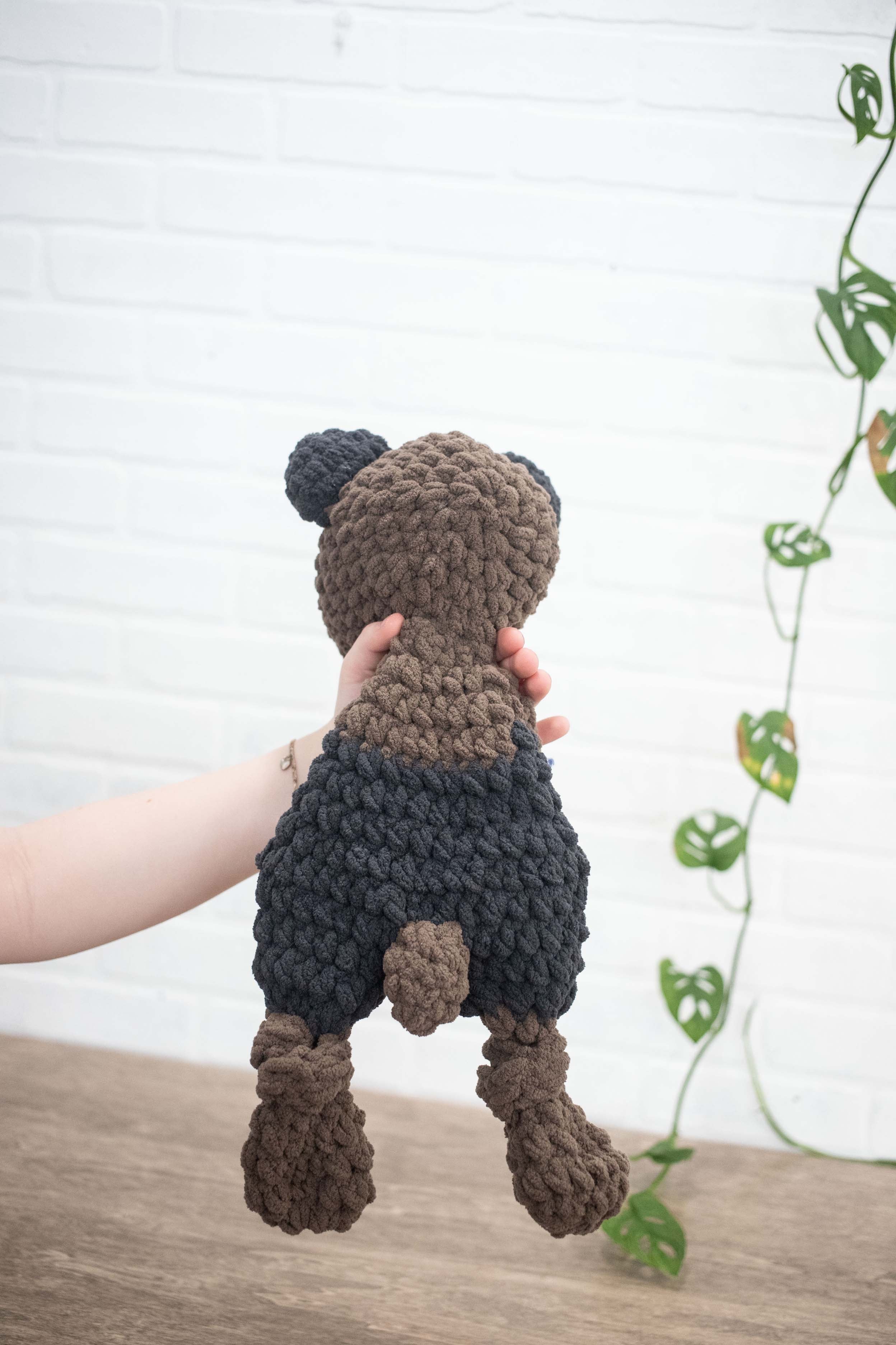 Teddy Bear Lovey, Bear Stuffed Animal, Crochet Teddy Bear Snuggler