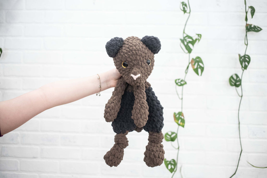 Teddy Bear Lovey, Bear Stuffed Animal, Crochet Teddy Bear Snuggler