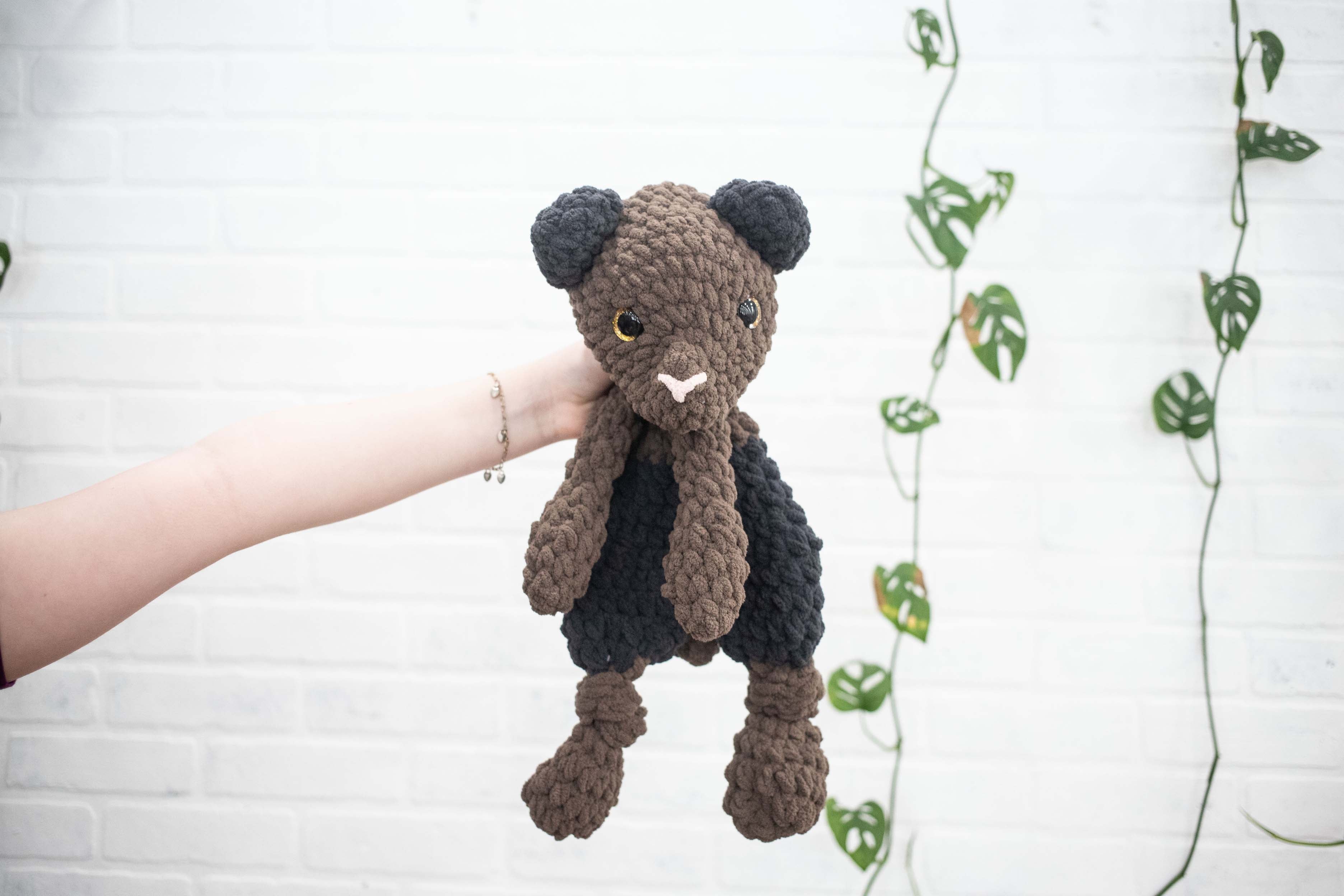 Teddy Bear Lovey, Bear Stuffed Animal, Crochet Teddy Bear Snuggler